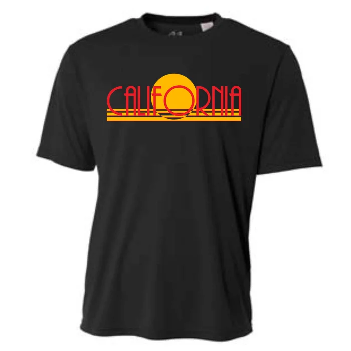 Retro California Sun Sunset Logo Cooling Performance Crew T-Shirt