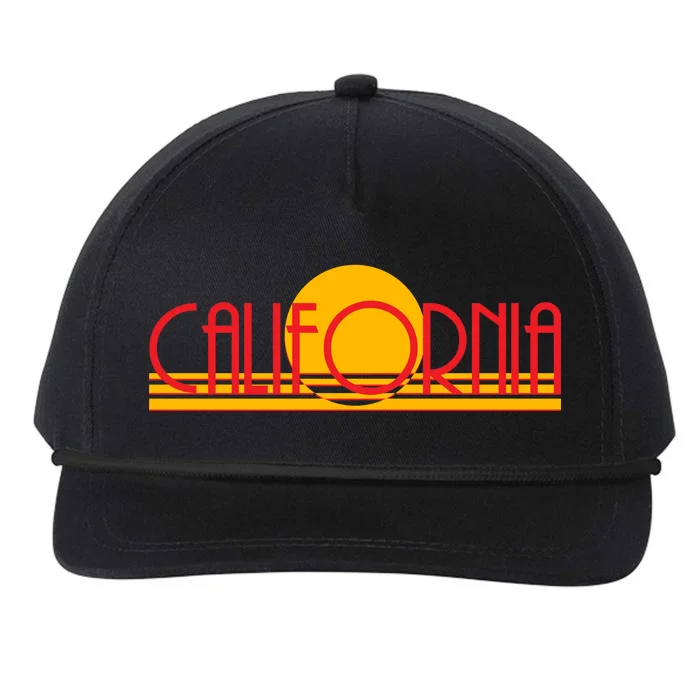 Retro California Sun Sunset Logo Snapback Five-Panel Rope Hat