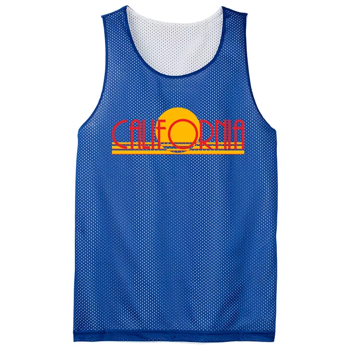 Retro California Sun Sunset Logo Mesh Reversible Basketball Jersey Tank