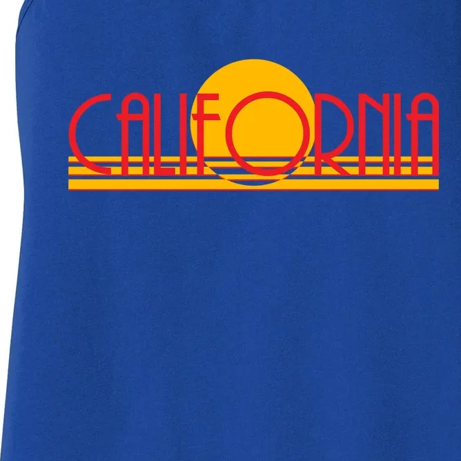 Retro California Sun Sunset Logo Women's Racerback Tank