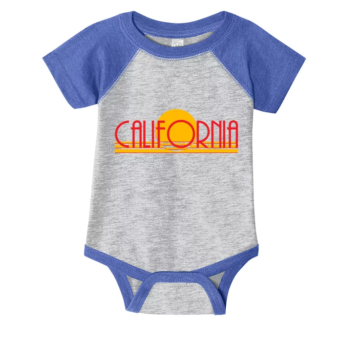 Retro California Sun Sunset Logo Infant Baby Jersey Bodysuit