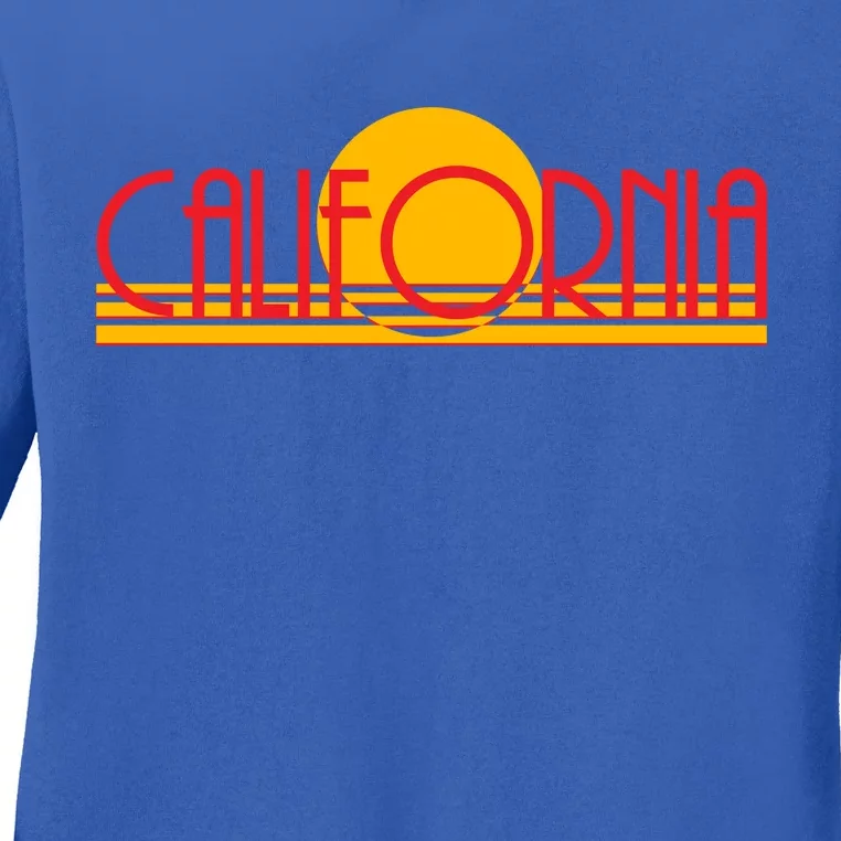 Retro California Sun Sunset Logo Ladies Long Sleeve Shirt