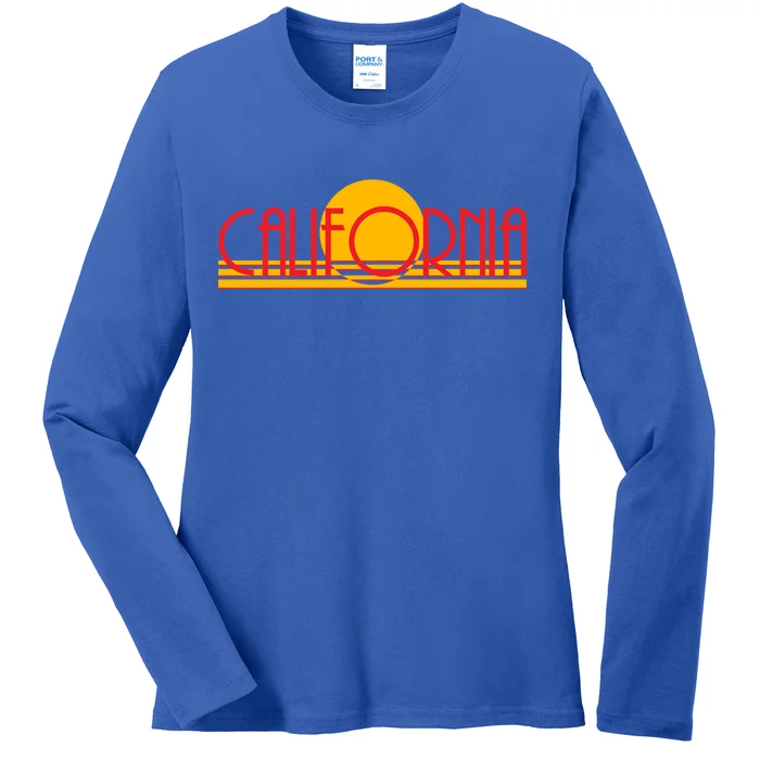 Retro California Sun Sunset Logo Ladies Long Sleeve Shirt