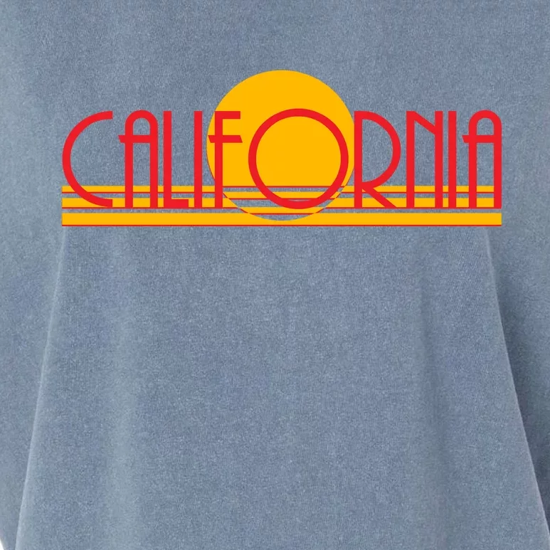 Retro California Sun Sunset Logo Garment-Dyed Women's Muscle Tee