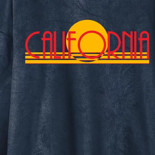 Retro California Sun Sunset Logo Hooded Wearable Blanket