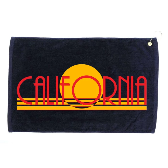 Retro California Sun Sunset Logo Grommeted Golf Towel