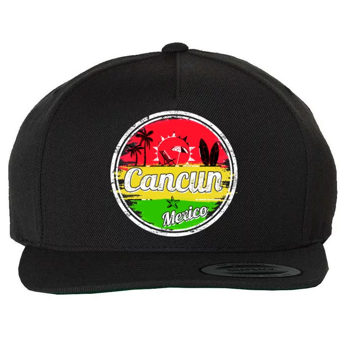 Retro Cancun Logo Wool Snapback Cap