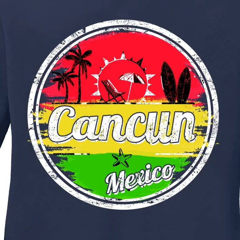 Retro Cancun Logo Ladies Long Sleeve Shirt