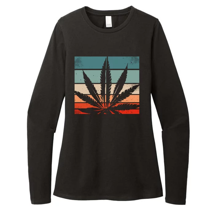 Retro Cannabis Womens CVC Long Sleeve Shirt