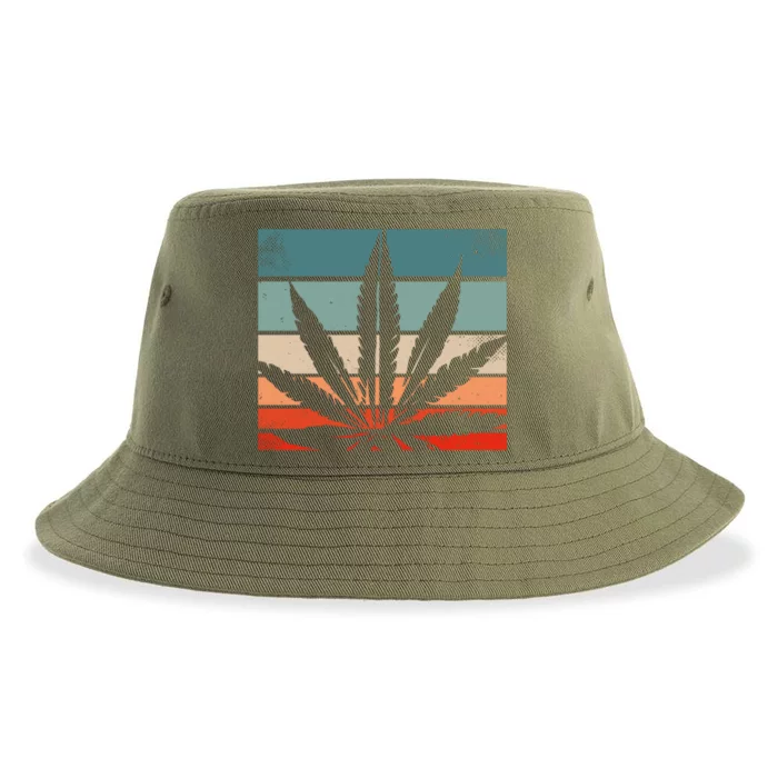 Retro Cannabis Sustainable Bucket Hat