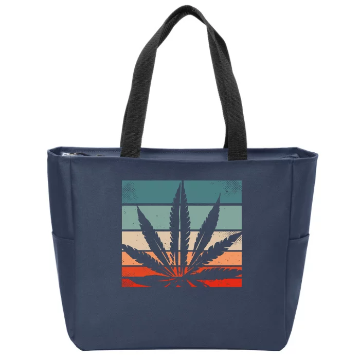 Retro Cannabis Zip Tote Bag