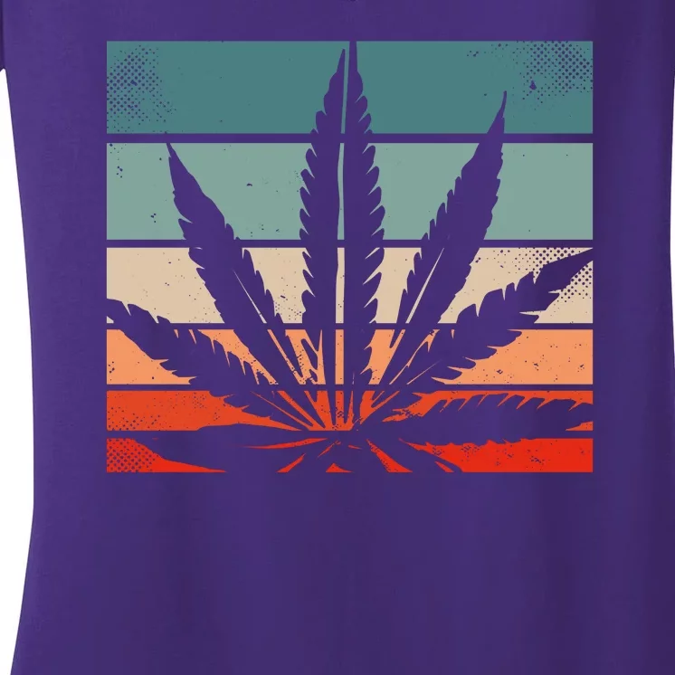 Retro Cannabis Women's V-Neck T-Shirt