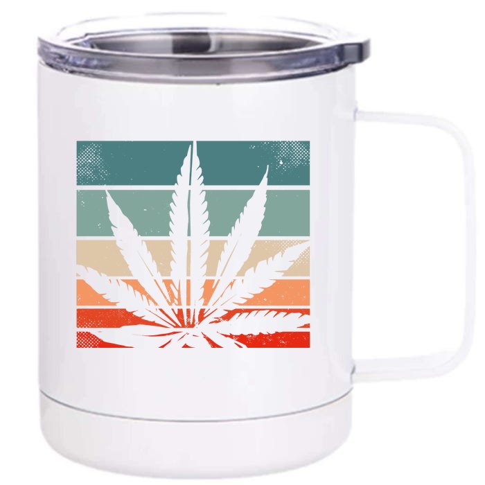 Retro Cannabis Front & Back 12oz Stainless Steel Tumbler Cup