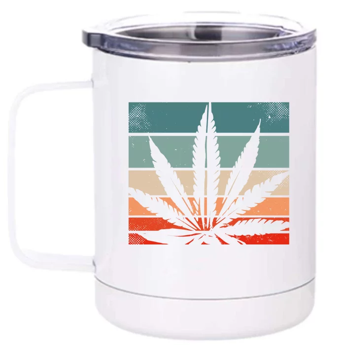 Retro Cannabis Front & Back 12oz Stainless Steel Tumbler Cup