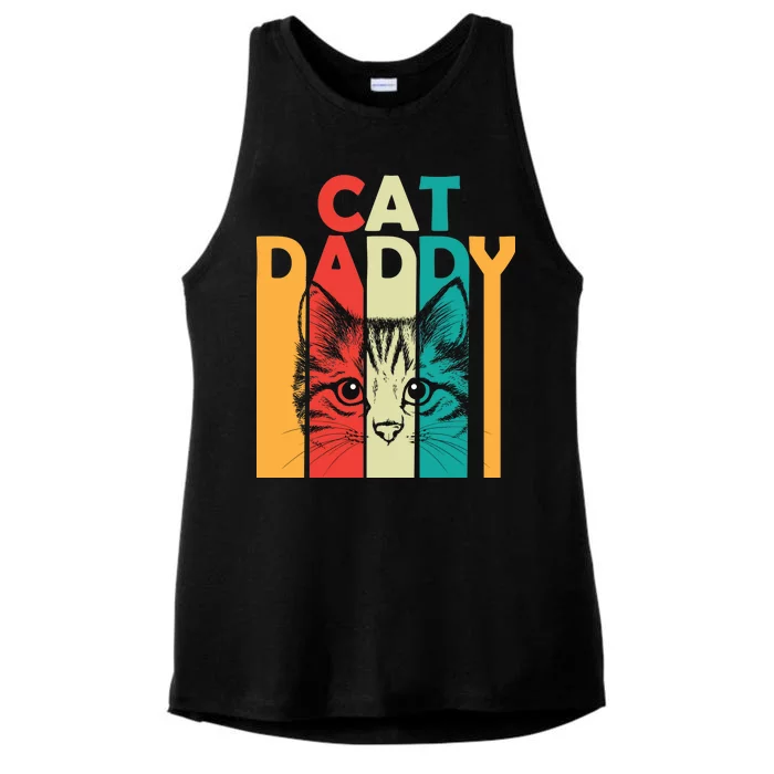 Retro Cat Daddy Ladies Tri-Blend Wicking Tank