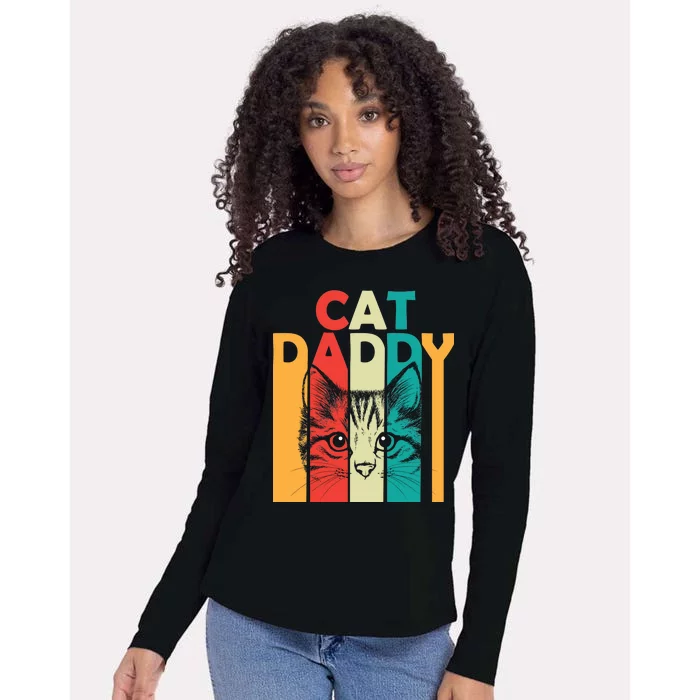 Retro Cat Daddy Womens Cotton Relaxed Long Sleeve T-Shirt