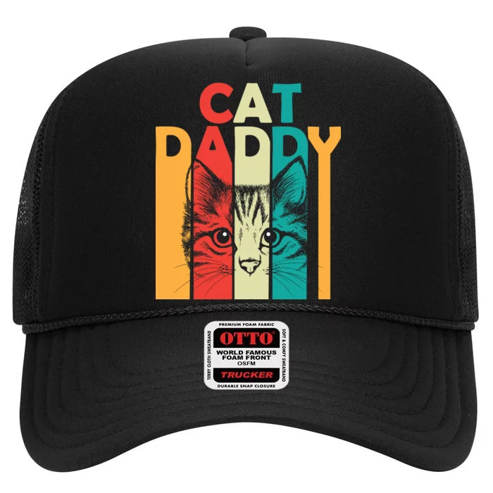 Retro Cat Daddy High Crown Mesh Trucker Hat