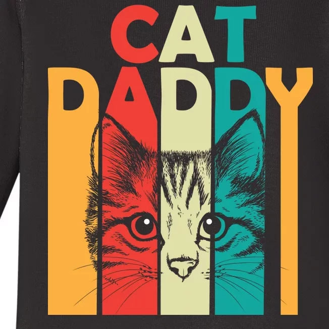 Retro Cat Daddy Baby Long Sleeve Bodysuit