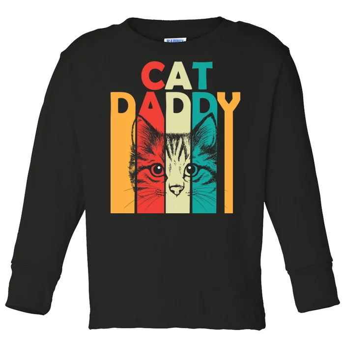 Retro Cat Daddy Toddler Long Sleeve Shirt