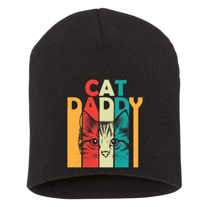 Retro Cat Daddy Short Acrylic Beanie