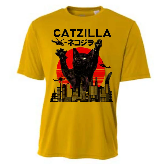 Retro Catzilla Attack Cooling Performance Crew T-Shirt