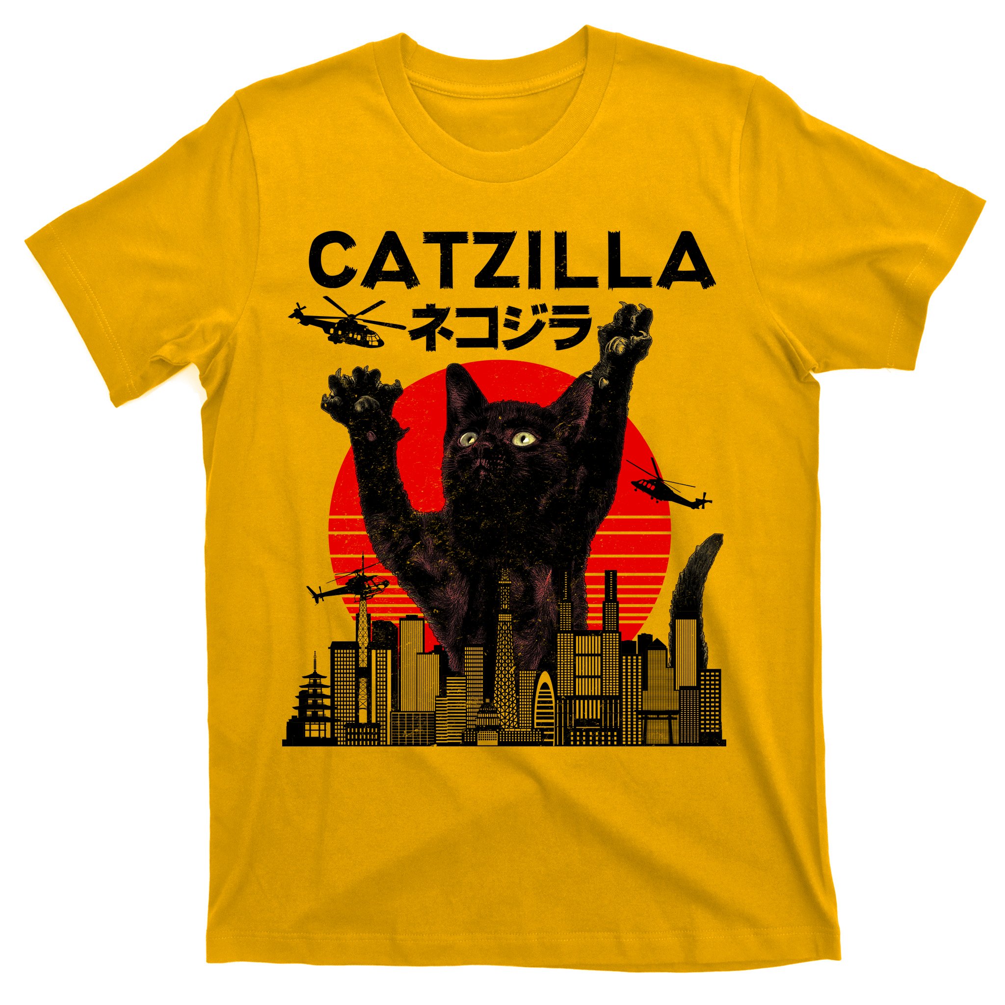 Retro Catzilla Attack T Shirt TeeShirtPalace