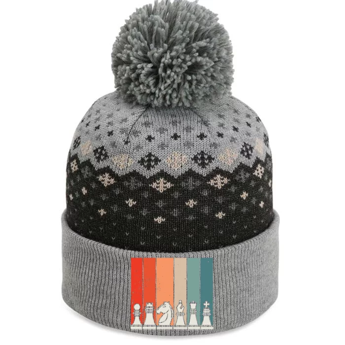 Retro Chess The Baniff Cuffed Pom Beanie