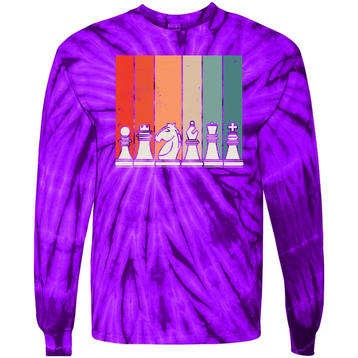 Retro Chess Tie-Dye Long Sleeve Shirt