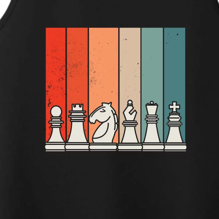 Retro Chess Pieces Performance Tank