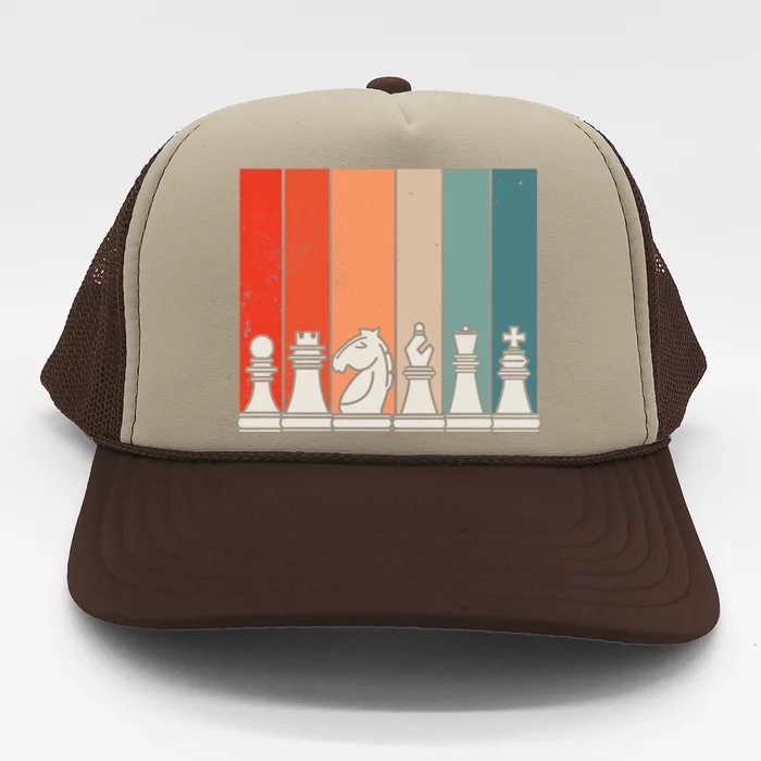 Retro Chess Pieces Trucker Hat