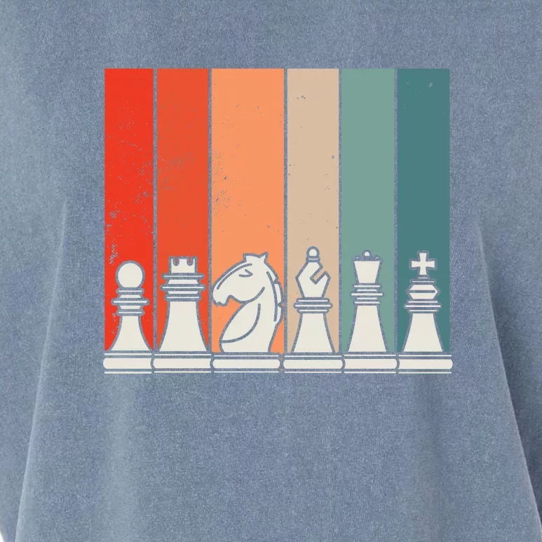 Retro Chess Pieces Garment-Dyed Women's Muscle Tee