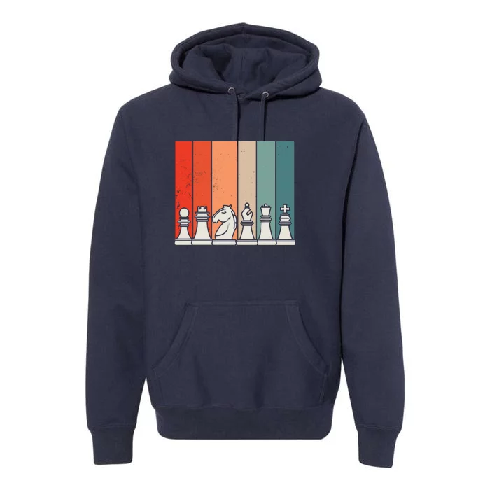 Retro Chess Pieces Premium Hoodie