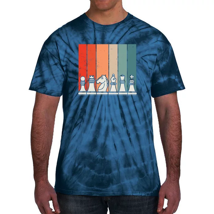 Retro Chess Pieces Tie-Dye T-Shirt