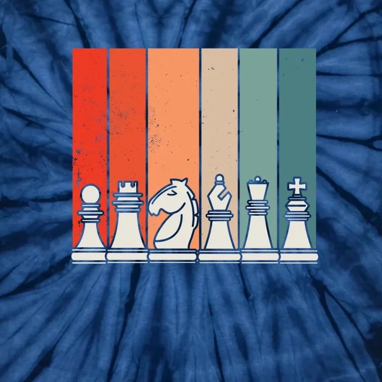 Retro Chess Pieces Tie-Dye T-Shirt