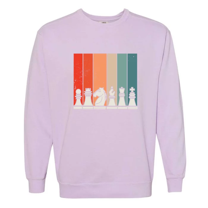 Retro Chess Pieces Garment-Dyed Sweatshirt