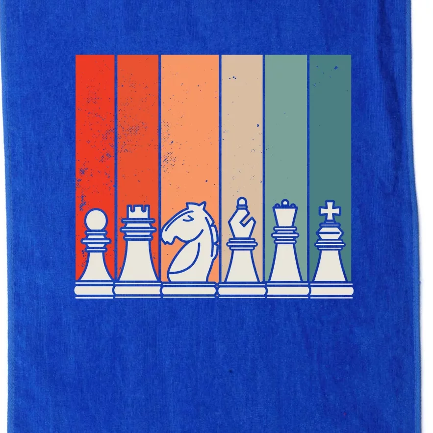 Retro Chess Pieces Platinum Collection Golf Towel