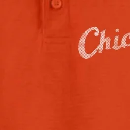 Retro Chicago Team Sports Logo Dry Zone Grid Performance Polo