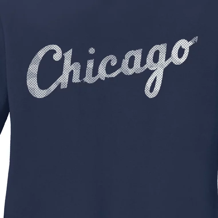 Retro Chicago Team Sports Logo Ladies Long Sleeve Shirt