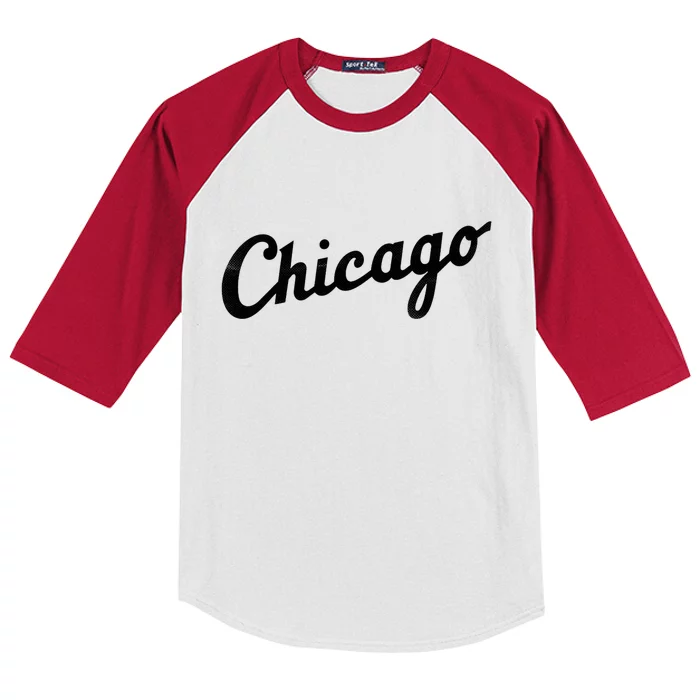 Retro Chicago Team Sports Logo Kids Colorblock Raglan Jersey