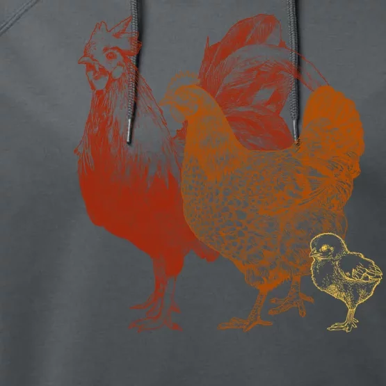 Retro Chickens Performance Fleece Hoodie