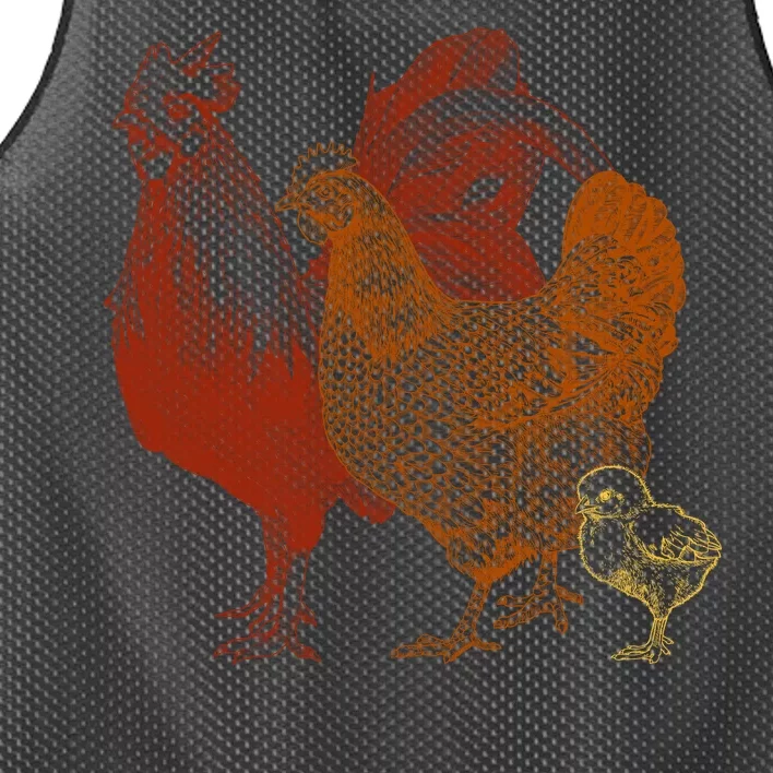 Retro Chickens Mesh Reversible Basketball Jersey Tank