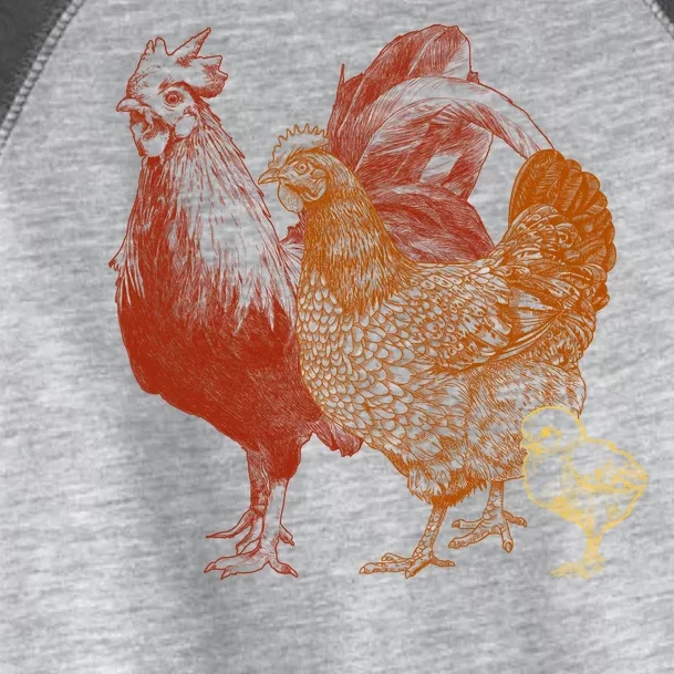 Retro Chickens Toddler Fine Jersey T-Shirt