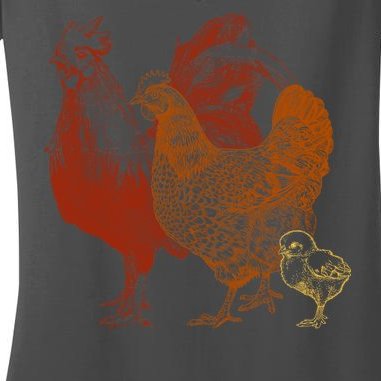 Retro Chickens Women's V-Neck T-Shirt
