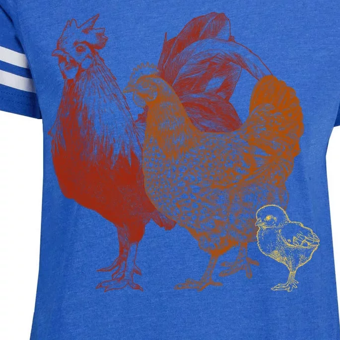 Retro Chickens Enza Ladies Jersey Football T-Shirt