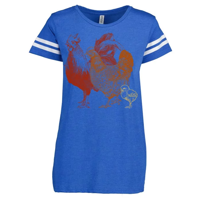 Retro Chickens Enza Ladies Jersey Football T-Shirt