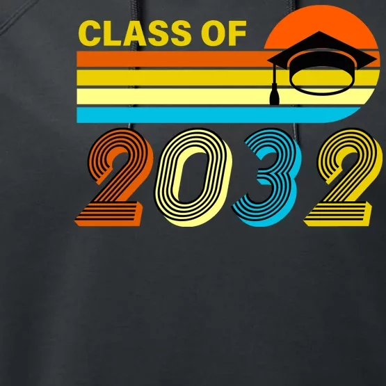 Retro Class of 2032 Future Graduate Performance Fleece Hoodie