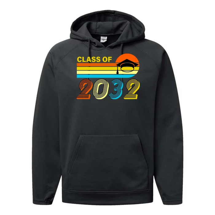 Retro Class of 2032 Future Graduate Performance Fleece Hoodie