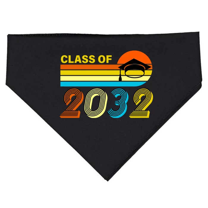 Retro Class of 2032 Future Graduate USA-Made Doggie Bandana