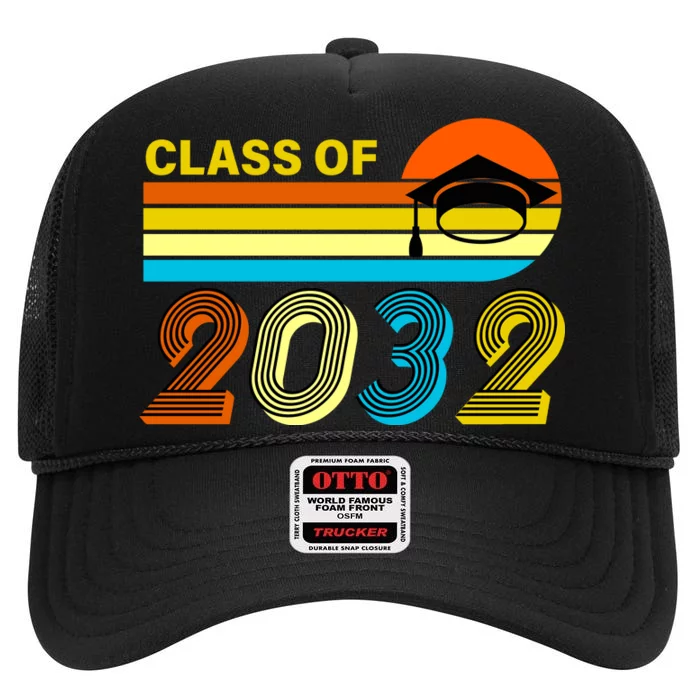 Retro Class of 2032 Future Graduate High Crown Mesh Trucker Hat