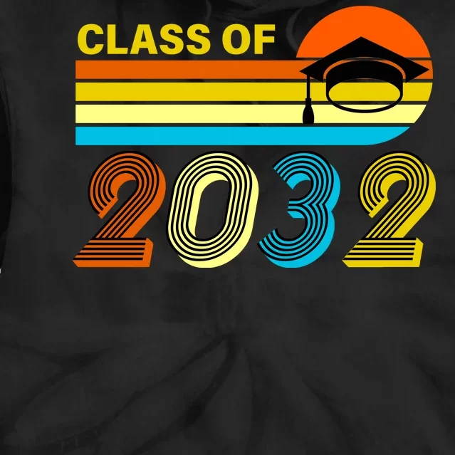 Retro Class of 2032 Future Graduate Tie Dye Hoodie